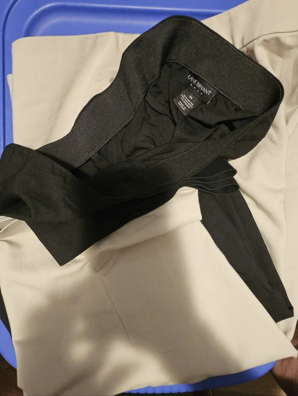 2 Pair Lane Bryant Black & Tan Women's capri  Pants - Stretch Cotton Blend Sz.24